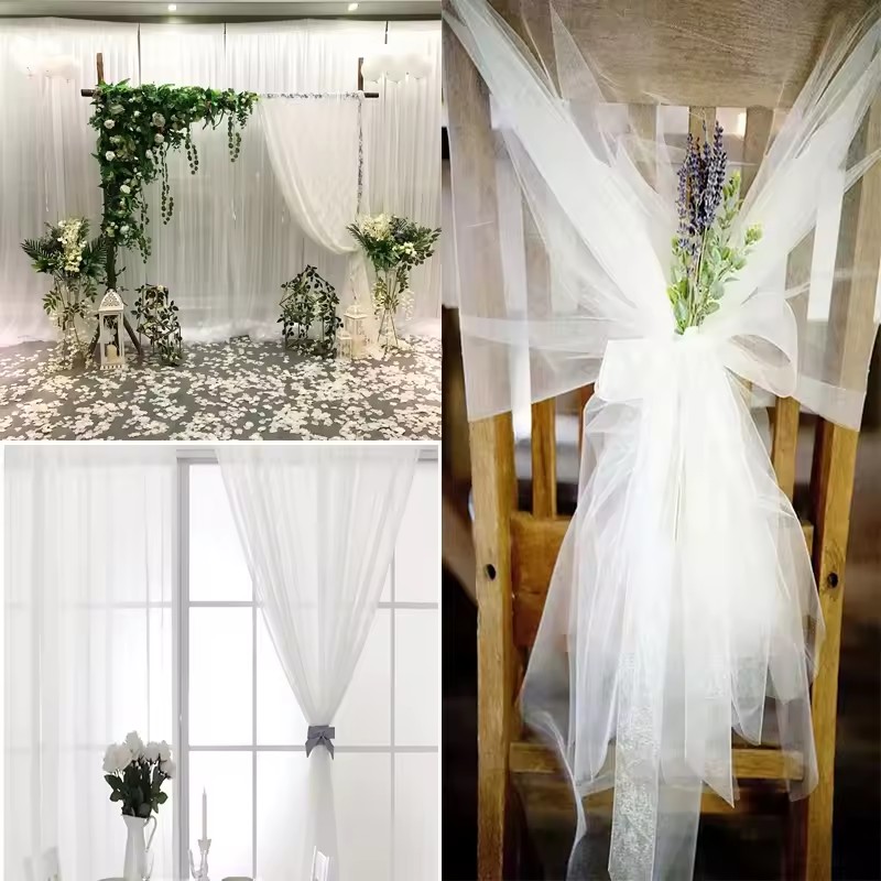 Chair Sash Organza - 10 м тюлевая ткань для свадебного