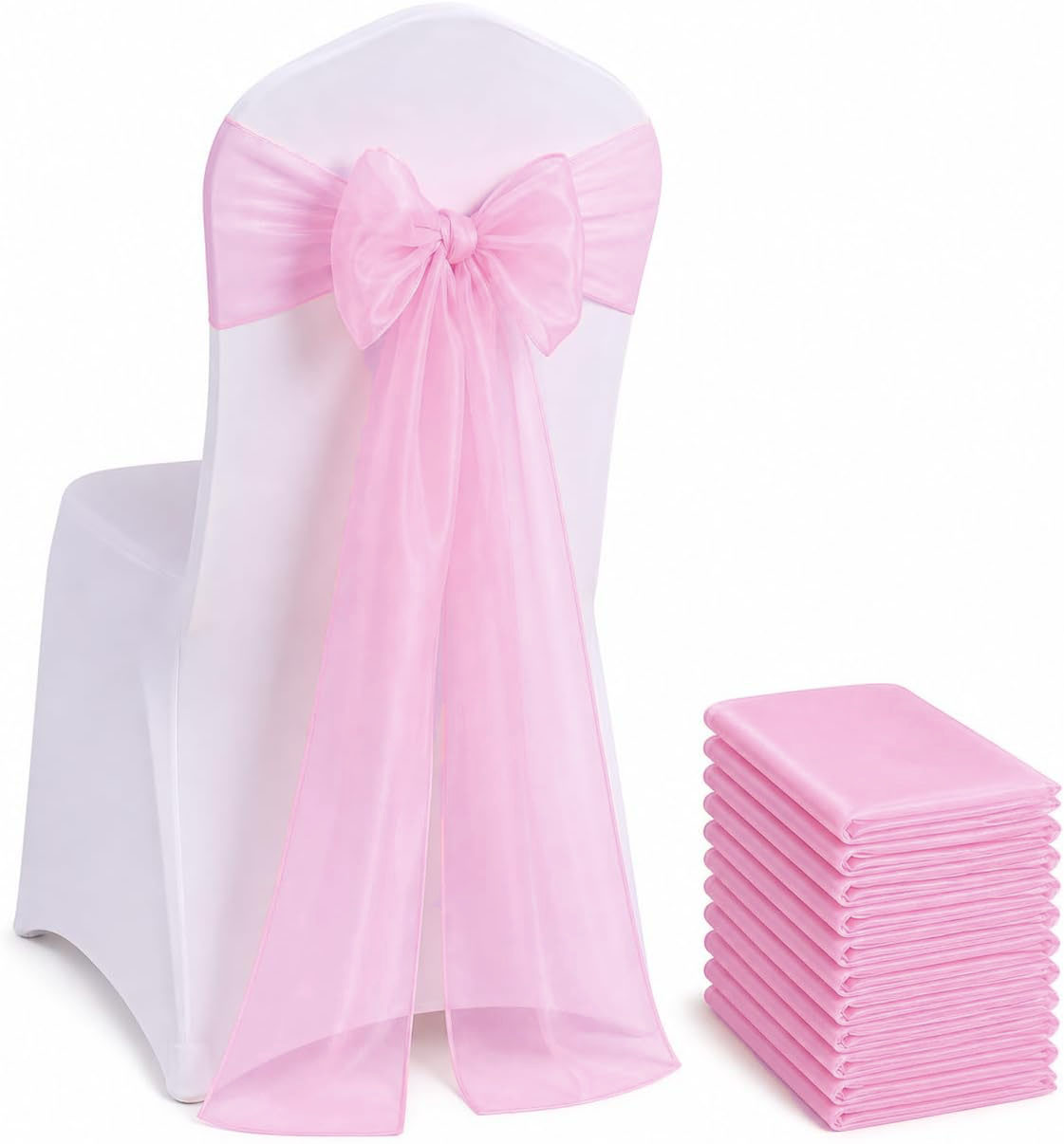 Chair Sash Organza - Банты-шарфы из органзы для стульев, 100/50/10