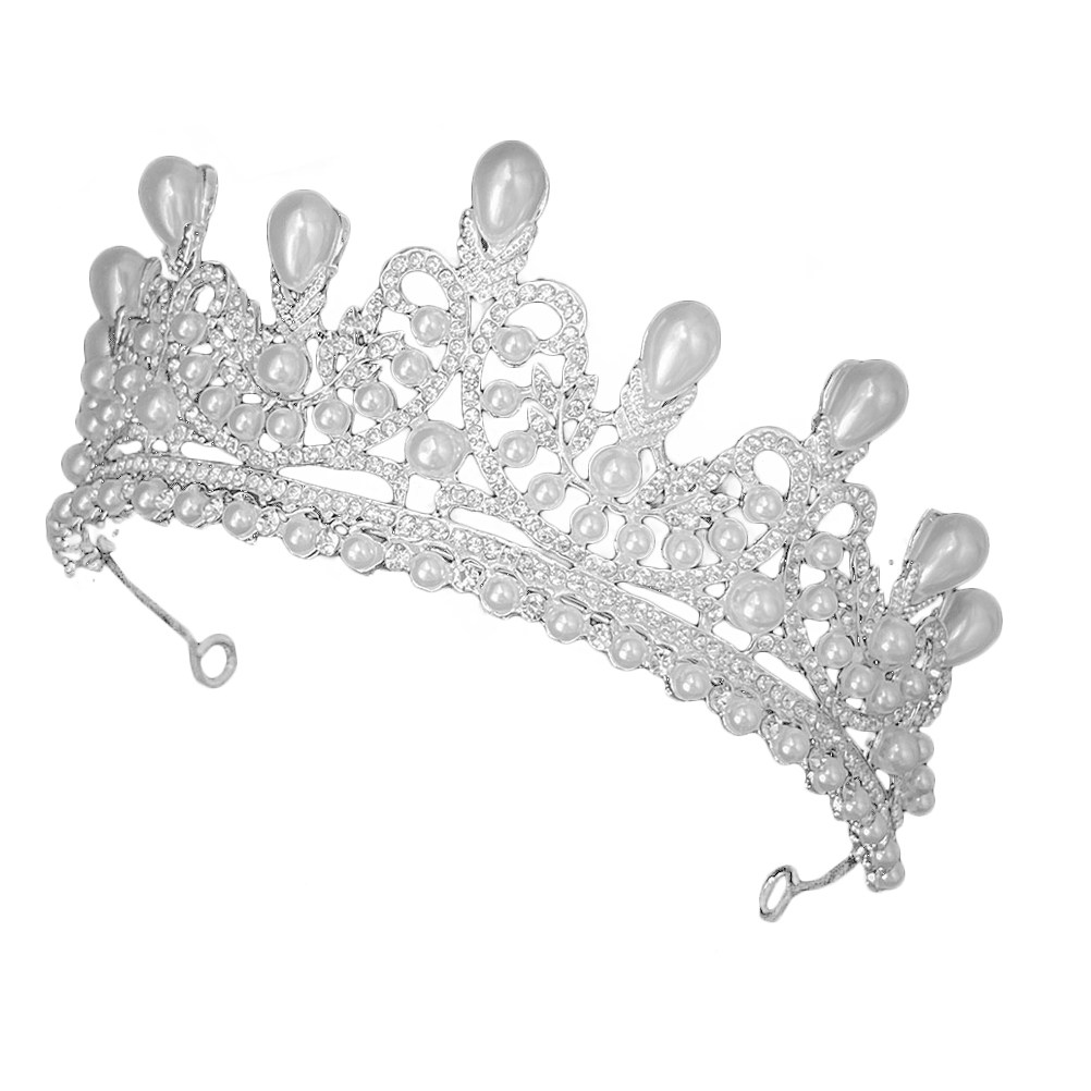 Wedding Supply Store - Свадебная тиара со стразами и жемчугом,