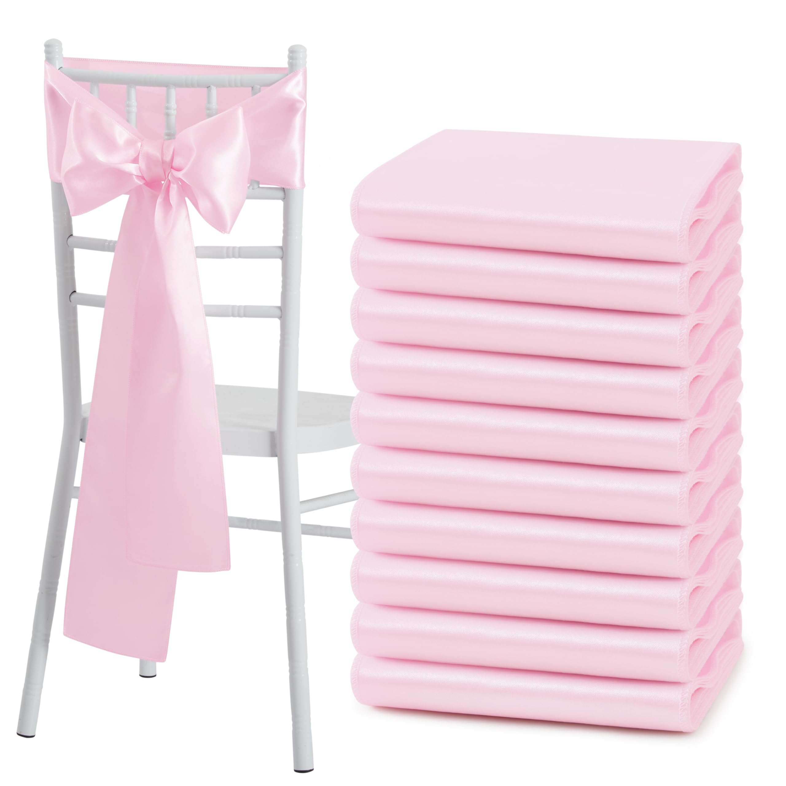 Chair Sash Organza - 10/50 шт. атласных лент-бантов для стульев,