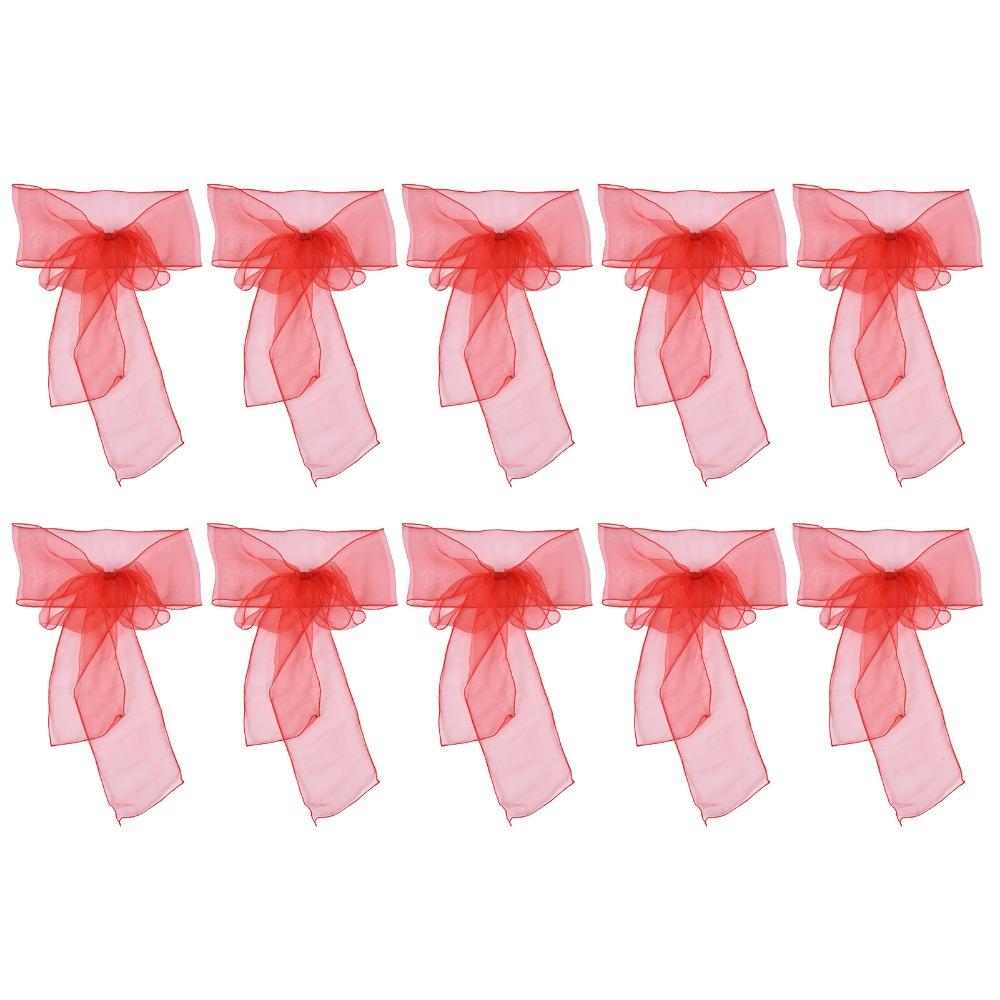 10 шт. синих, красных, желтых, – обзор и цена Chair Sash Organza