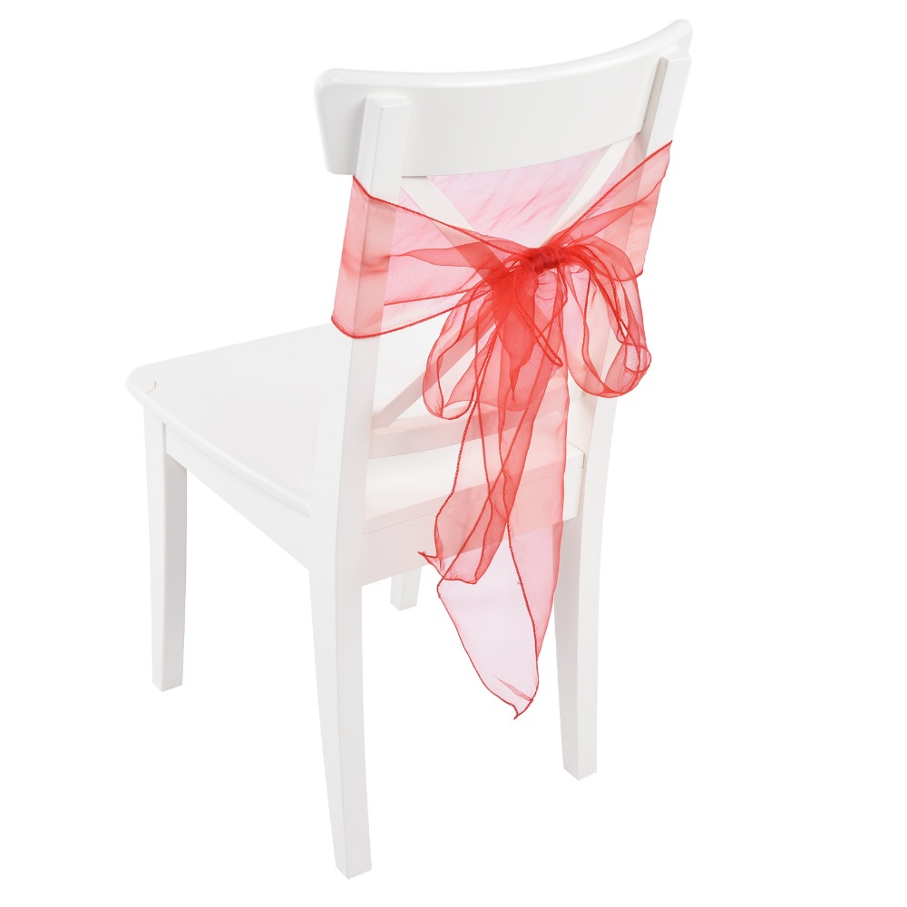 10 шт. синих, красных, желтых, – обзор и цена Chair Sash Organza