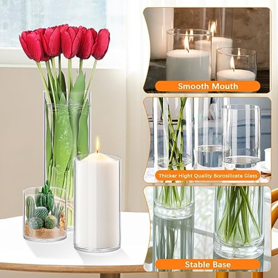 Набор из 4 стеклянных ваз-цили – обзор и цена Centerpiece Vase Tall