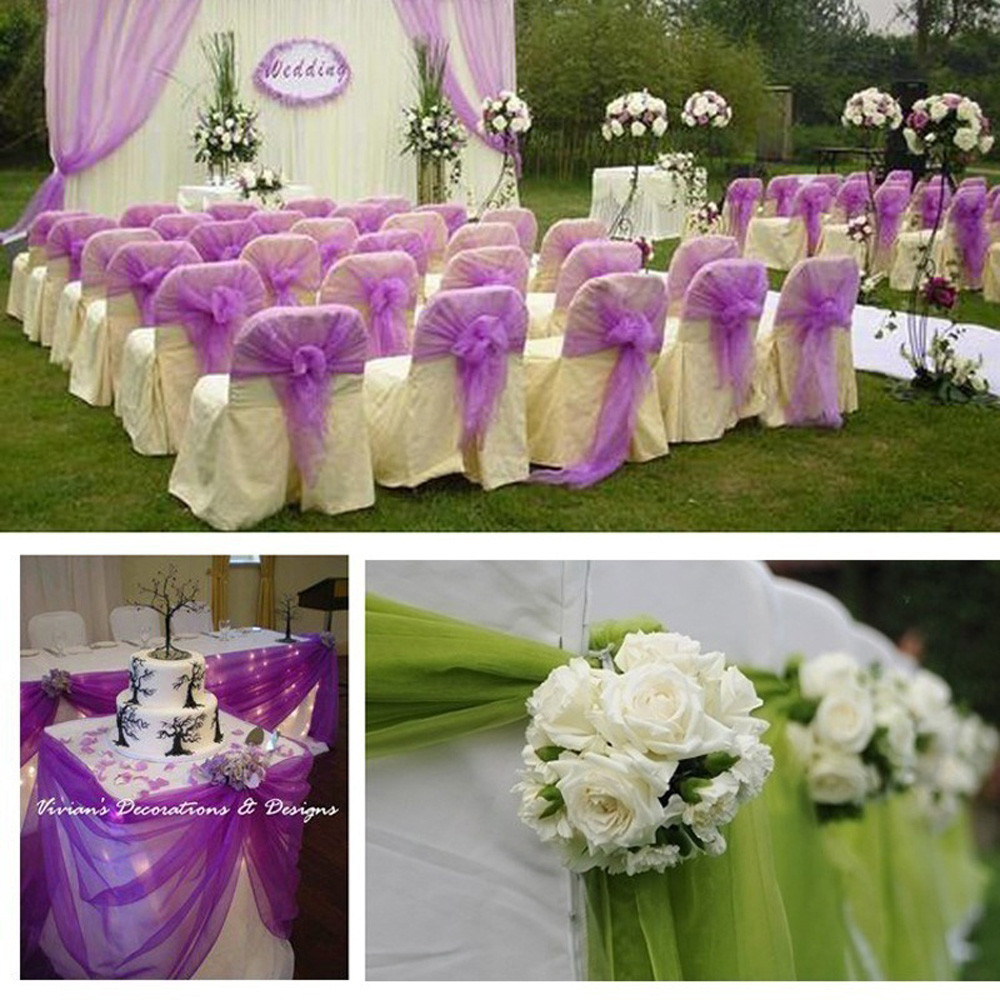 Свадебное украшение, тюль, рул – обзор и цена Chair Sash Organza