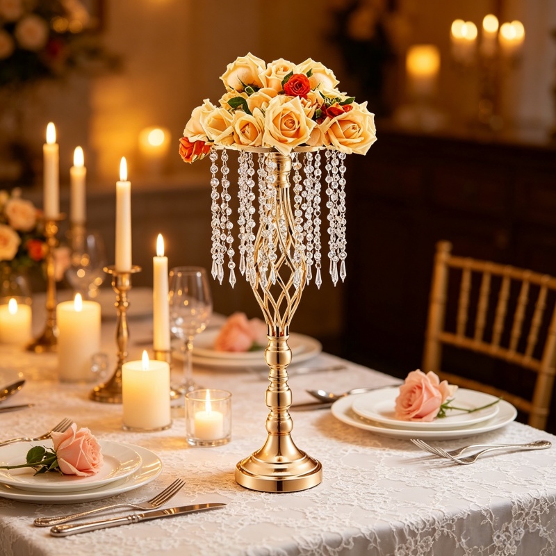 Элегантная высокая золотая хру – обзор и цена Centerpiece Vase Tall