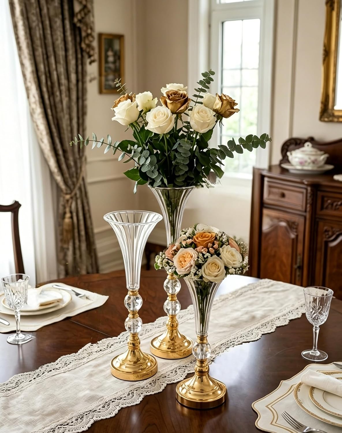Набор из 3 золотых акриловых в – обзор и цена Centerpiece Vase Tall