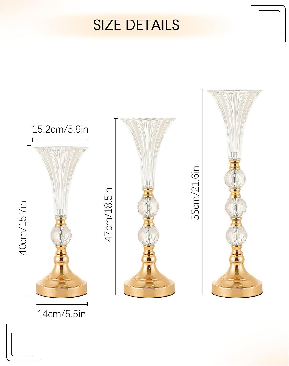 Набор из 3 золотых акриловых в – обзор и цена Centerpiece Vase Tall