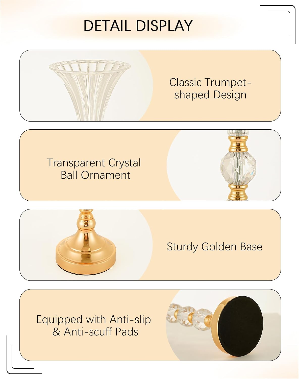 Набор из 3 золотых акриловых в – обзор и цена Centerpiece Vase Tall