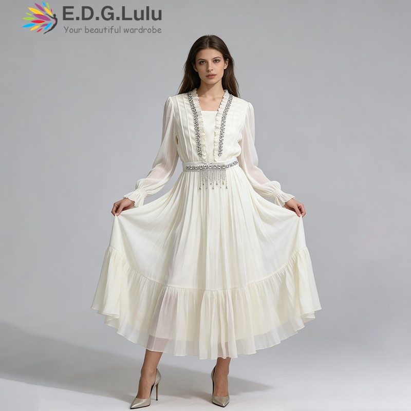 Элегантное белое шифоновое дли – обзор и цена Wedding Lulu